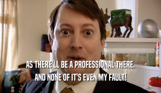 AS THERE'LL BE A PROFESSIONAL THERE. AND NONE OF IT'S EVEN MY FAULT! 