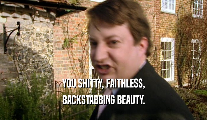 YOU SHITTY, FAITHLESS, BACKSTABBING BEAUTY. 