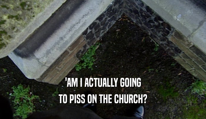 'AM I ACTUALLY GOING TO PISS ON THE CHURCH? 