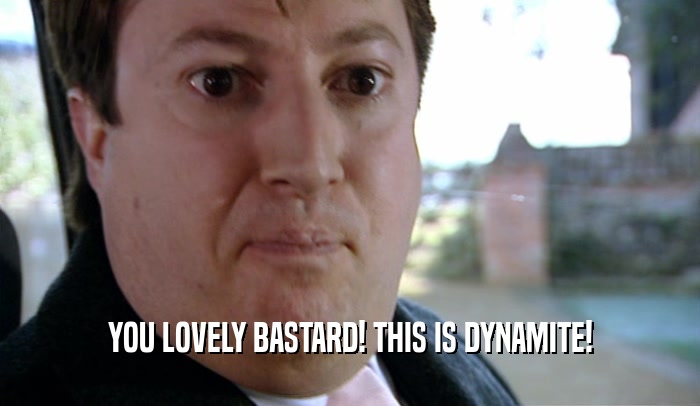YOU LOVELY BASTARD! THIS IS DYNAMITE!  