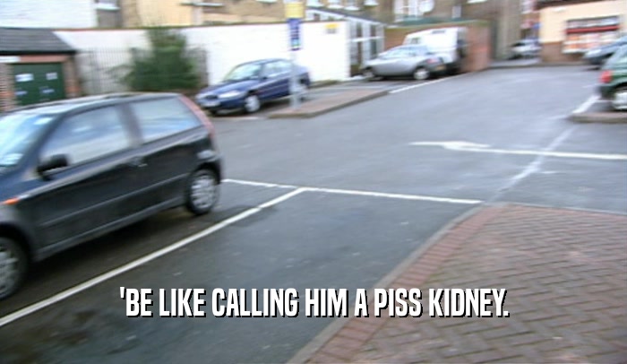 'BE LIKE CALLING HIM A PISS KIDNEY.  