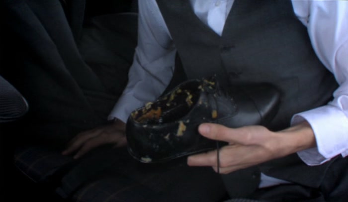 MY SHOE, MY WEDDING SHOE! FIRST MY HAT AND NOW MY SHOE. 