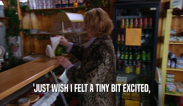'JUST WISH I FELT A TINY BIT EXCITED,  