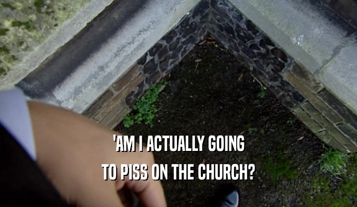 'AM I ACTUALLY GOING TO PISS ON THE CHURCH? 