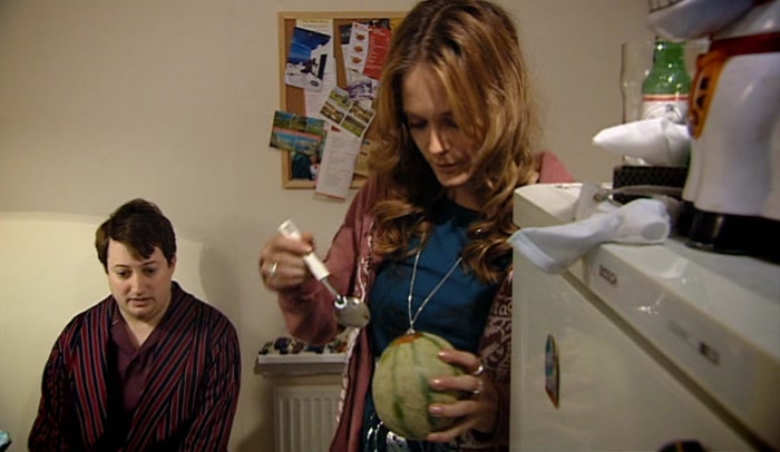 NANCY, DON'T HAVE THE MELON. THAT'S NOT GOOD MELON. 