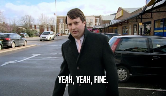 YEAH, YEAH, FINE.  
