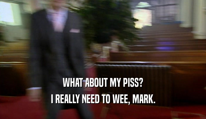 WHAT ABOUT MY PISS? I REALLY NEED TO WEE, MARK. 