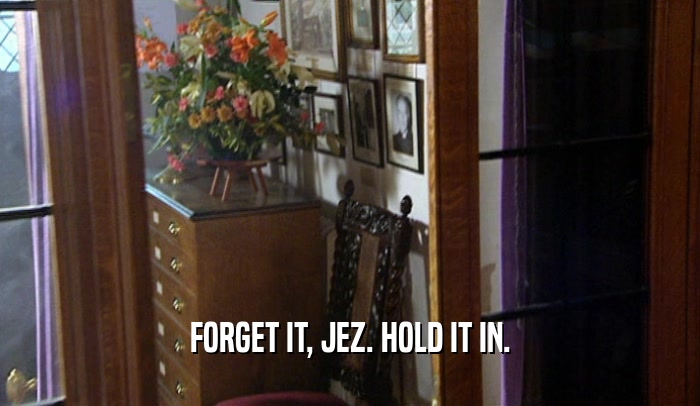 FORGET IT, JEZ. HOLD IT IN.  
