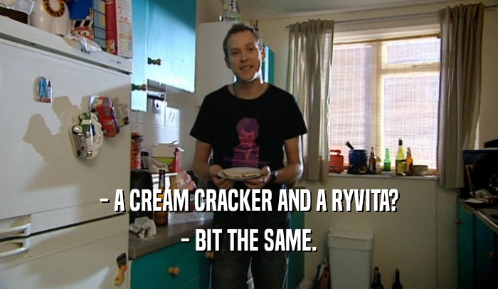 - A CREAM CRACKER AND A RYVITA? - BIT THE SAME. 