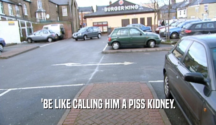'BE LIKE CALLING HIM A PISS KIDNEY.  