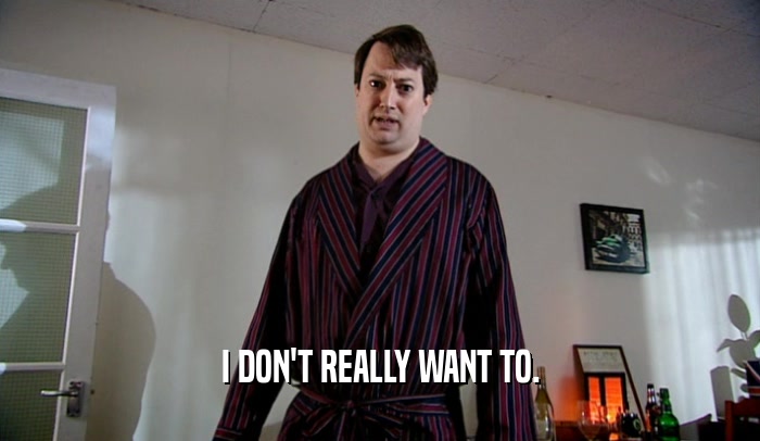 I DON'T REALLY WANT TO.  