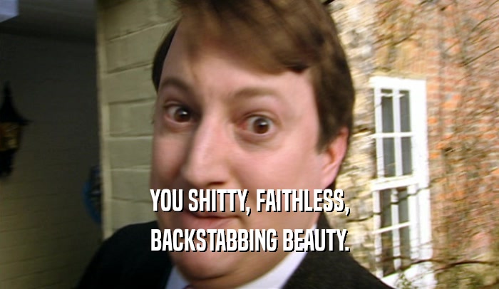 YOU SHITTY, FAITHLESS, BACKSTABBING BEAUTY. 