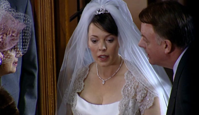(MARK) OH, MY GOD. THERE SHE IS. SHE LOOKS SO BEAUTIFUL. 