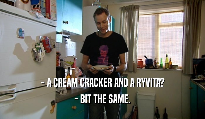 - A CREAM CRACKER AND A RYVITA? - BIT THE SAME. 