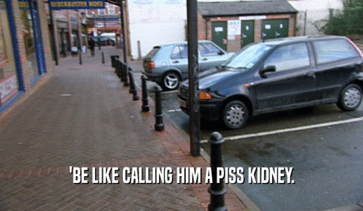 'BE LIKE CALLING HIM A PISS KIDNEY.  