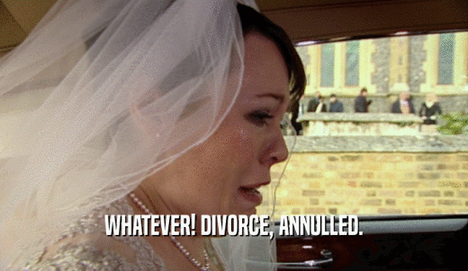 WHATEVER! DIVORCE, ANNULLED.  