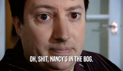 OH, SHIT, NANCY'S IN THE BOG.  