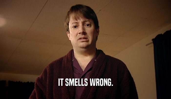 IT SMELLS WRONG.  