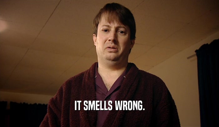 IT SMELLS WRONG.  