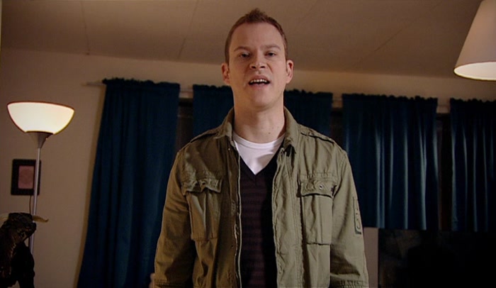 GOOD. WE'RE TRYING TO RELAX. HE'S YOUR GUEST - PUT HIM IN YOUR ROOM. 
