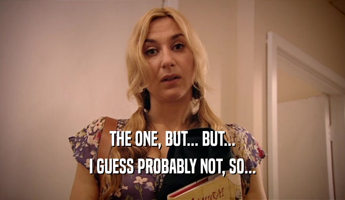 THE ONE, BUT... BUT... I GUESS PROBABLY NOT, SO... 