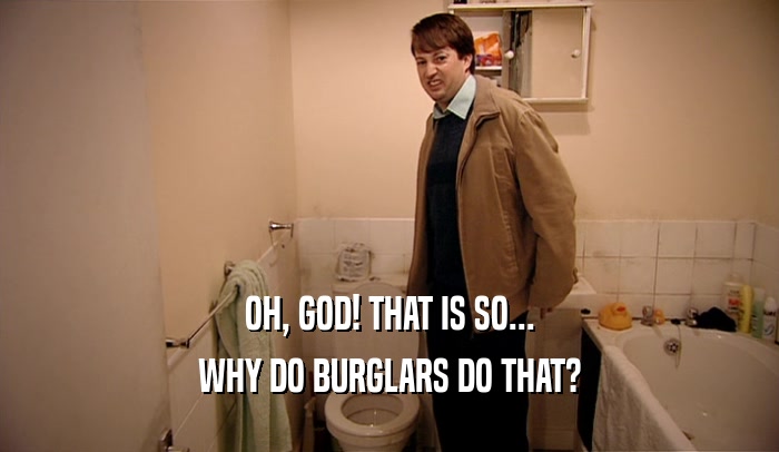 OH, GOD! THAT IS SO... WHY DO BURGLARS DO THAT? 