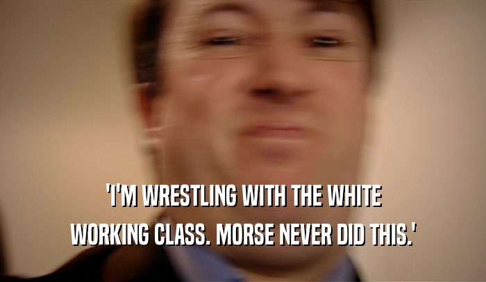 'I'M WRESTLING WITH THE WHITE WORKING CLASS. MORSE NEVER DID THIS.' 