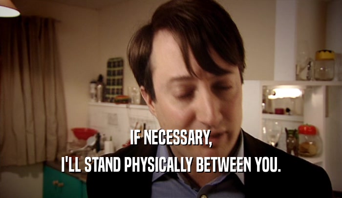 IF NECESSARY, I'LL STAND PHYSICALLY BETWEEN YOU. 