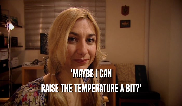 'MAYBE I CAN RAISE THE TEMPERATURE A BIT?' 