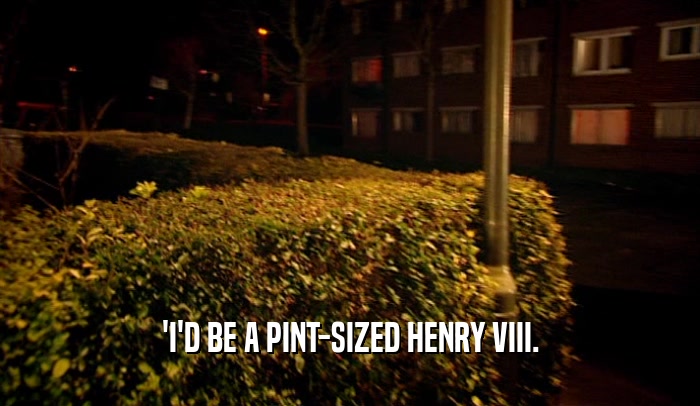 'I'D BE A PINT-SIZED HENRY VIII.  