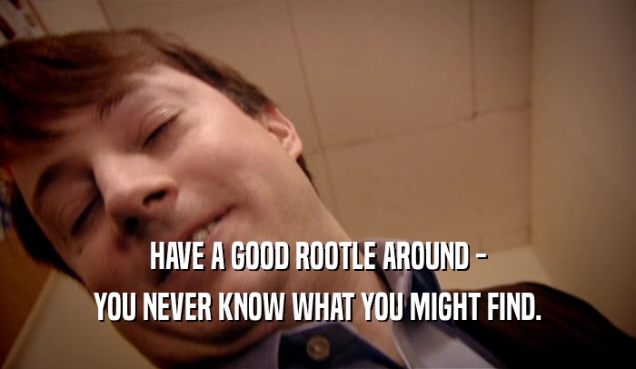 HAVE A GOOD ROOTLE AROUND - YOU NEVER KNOW WHAT YOU MIGHT FIND. 