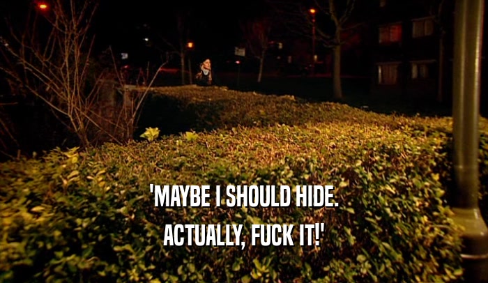 'MAYBE I SHOULD HIDE. ACTUALLY, FUCK IT!' 