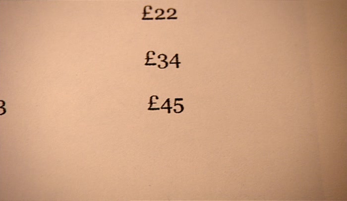'THERE IT IS! OH, SHIT. NO! 45 QUID! 
