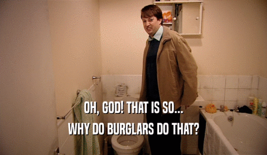 OH, GOD! THAT IS SO... WHY DO BURGLARS DO THAT? 