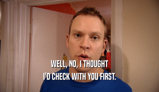 WELL, NO, I THOUGHT I'D CHECK WITH YOU FIRST. 