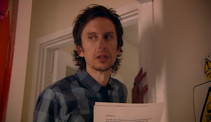 JUST TYPED UP A LITTLE CONTRACT ON PROFESSOR YAFFLE'S COMPUTER. 
