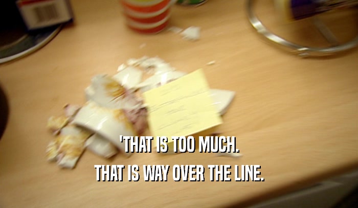 'THAT IS TOO MUCH. THAT IS WAY OVER THE LINE. 
