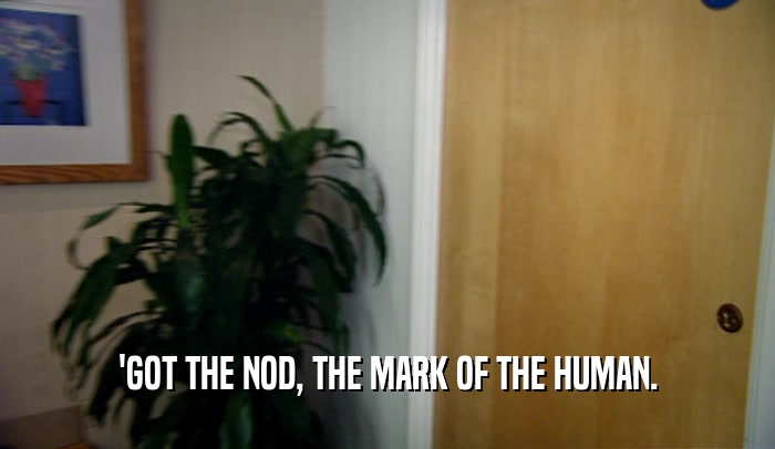 'GOT THE NOD, THE MARK OF THE HUMAN.  