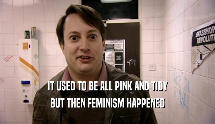 IT USED TO BE ALL PINK AND TIDY BUT THEN FEMINISM HAPPENED 