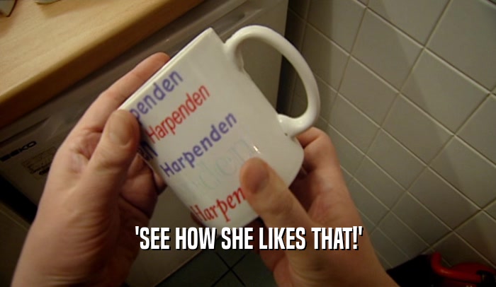 'SEE HOW SHE LIKES THAT!'  