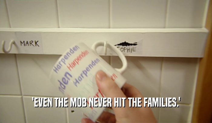 'EVEN THE MOB NEVER HIT THE FAMILIES.'  