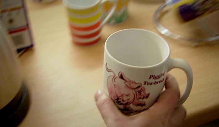 'PIGGIN' TEA BREAK.  