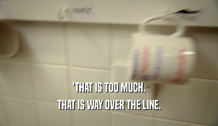 'THAT IS TOO MUCH. THAT IS WAY OVER THE LINE. 