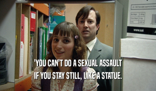 'YOU CAN'T DO A SEXUAL ASSAULT IF YOU STAY STILL, LIKE A STATUE. 