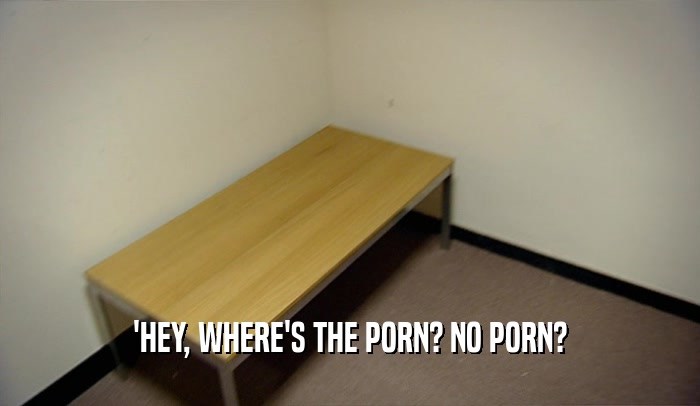 'HEY, WHERE'S THE PORN? NO PORN?  