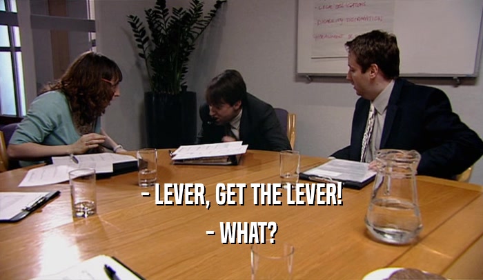 - LEVER, GET THE LEVER! - WHAT? 