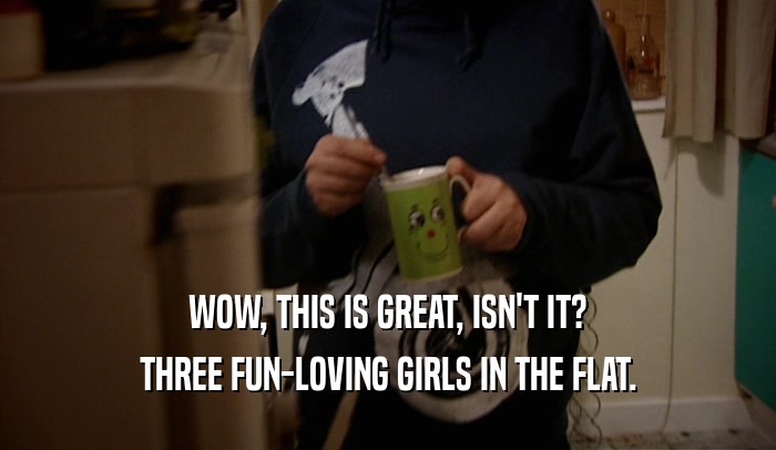 WOW, THIS IS GREAT, ISN'T IT? THREE FUN-LOVING GIRLS IN THE FLAT. 