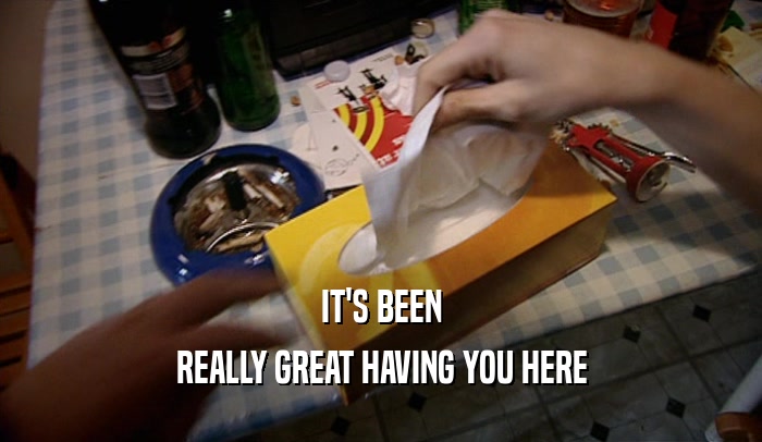 IT'S BEEN REALLY GREAT HAVING YOU HERE 