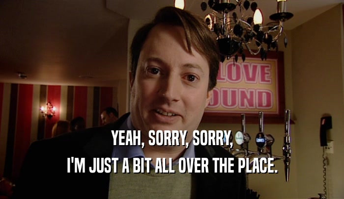 YEAH, SORRY, SORRY, I'M JUST A BIT ALL OVER THE PLACE. 