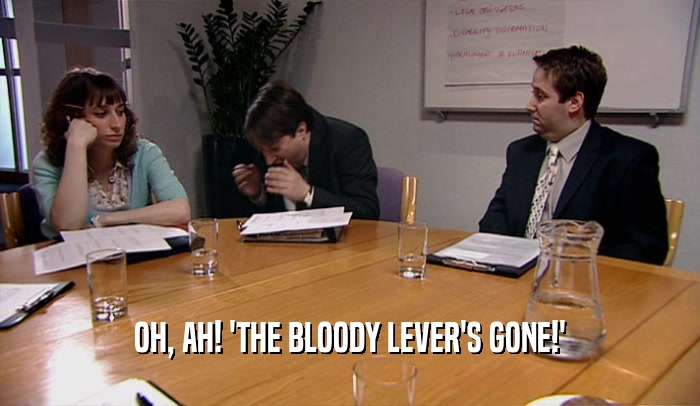 OH, AH! 'THE BLOODY LEVER'S GONE!'  